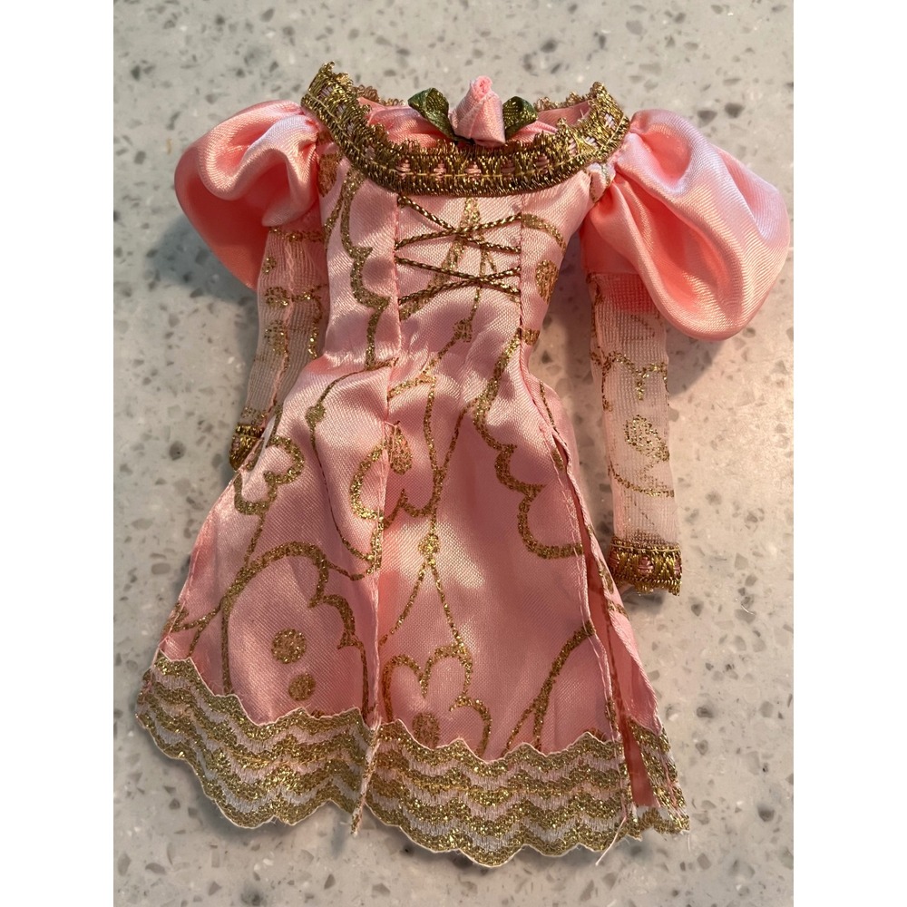 1997 Rapunzel Barbie Outfit Top Only Pink Gold